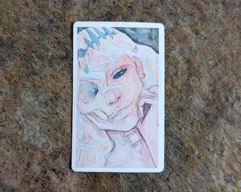 Moss King - handmade vinyl stickers - original watercolor art