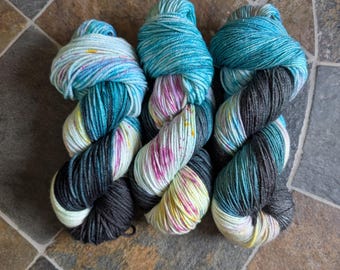 Hand dyed yarn, The Cats Meow, small batch dye