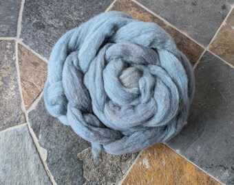Hand Dyed Spinning Fiber - Blue Spruce- 24 micron superwash wool- 2oz