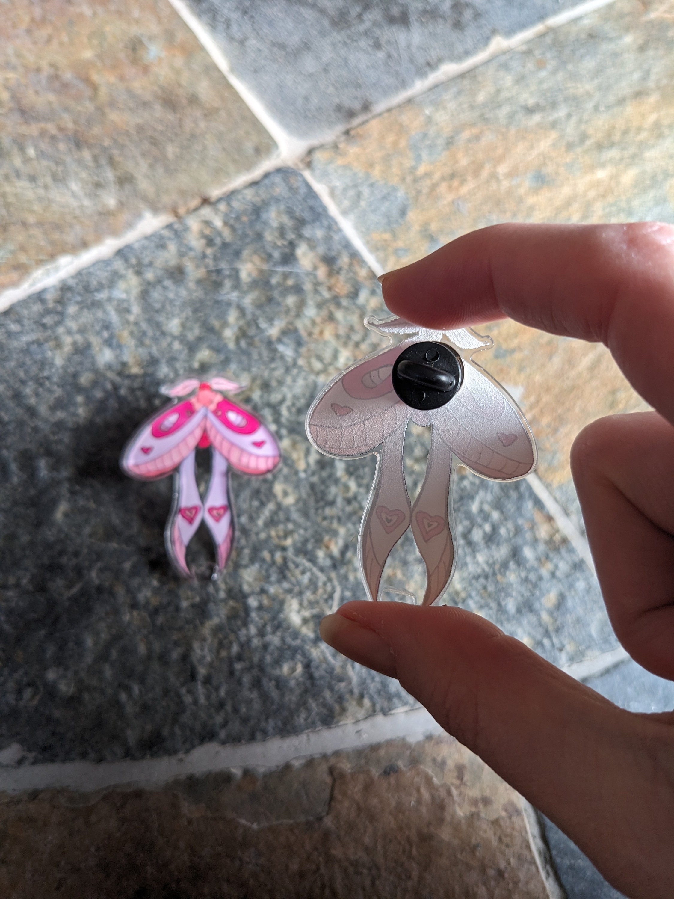 February Monthly Moth Pin - Pretty in Pink Moth