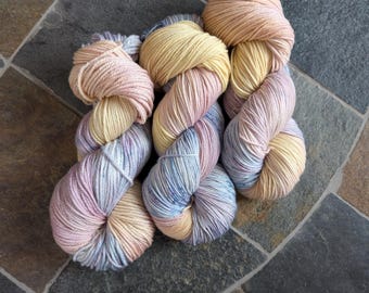 Hand dyed yarn, Cloud Dancer, small batch dye