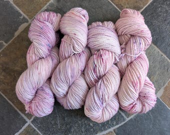 Hand dyed yarn, Lilac Petals, small batch dye