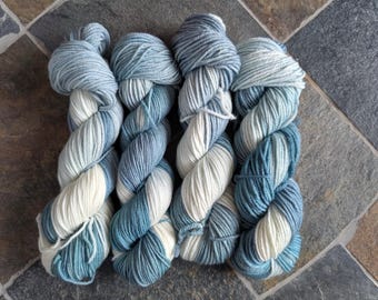 Hand dyed yarn, Frosted Pine , 50g mini skeins, half skeins