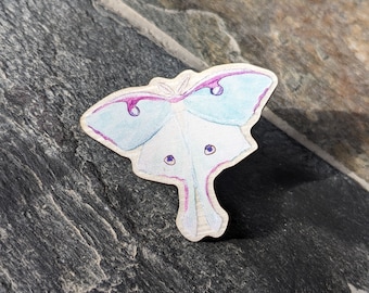 Luna Moth Synthetic Wood Pin