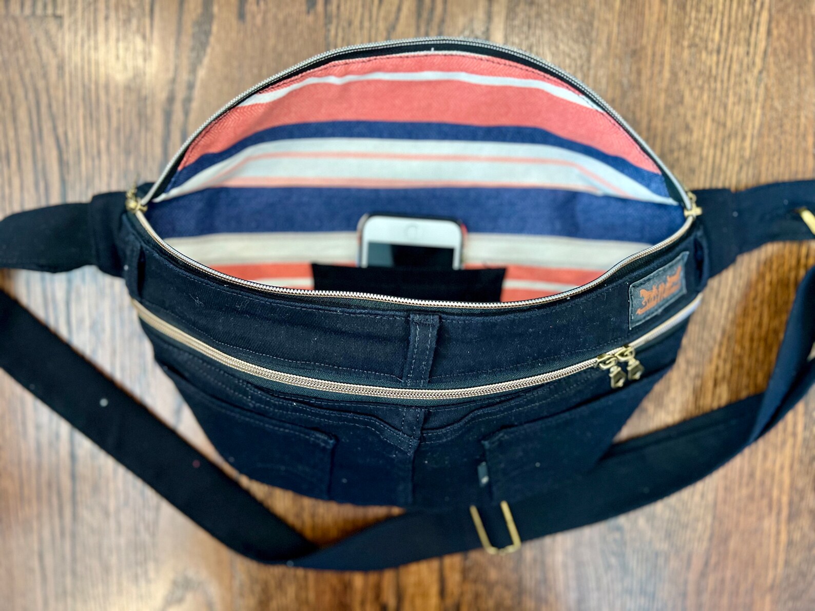 Medium Size Fanny Pack, Highquality, Repurposed From Sturdy Jeans With