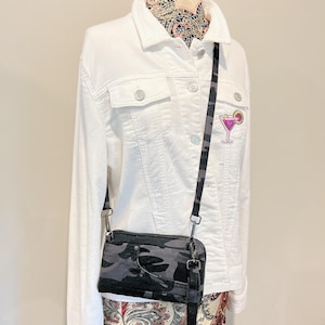 Cartera vaquera de camuflaje negro Levi's, bolso de muñeca, cartera de mano, monedero pequeño de mezclilla, bolso de mezclilla, monedero de mezclilla, bolsillo con cremallera para monedas