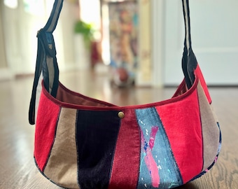 Patchwork Denim Purse, Jean Shoulderbag, Handbag, Evening Clutch, Handmade Denim Bag, Vintage Denim Bag, Recycled Fashion Bag, Jean Bag