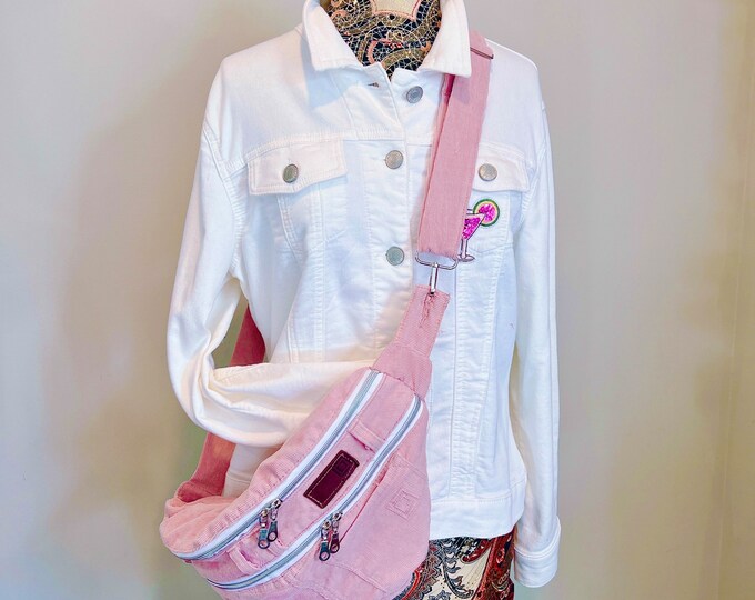 Fanny Pack in Rose Vintage, Highquality, Repurposed From Sturdy Jeans