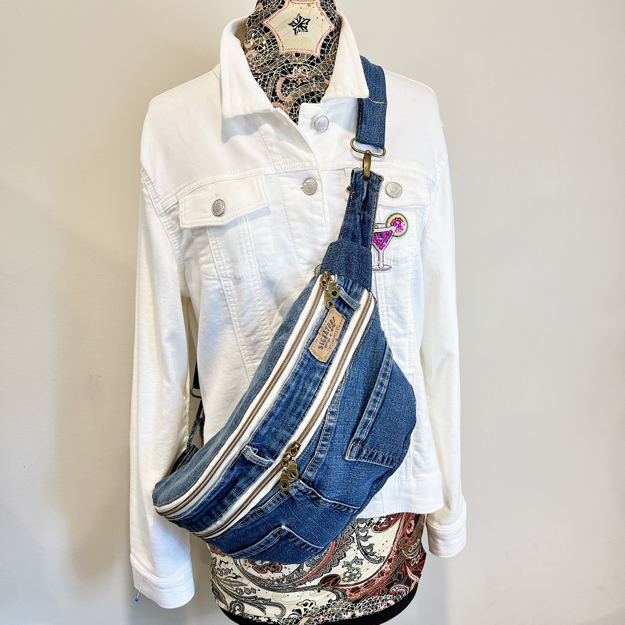 Jean Levi's Denim Sling Bag, Fanny Pack, Denim Purse, Hip Bag With