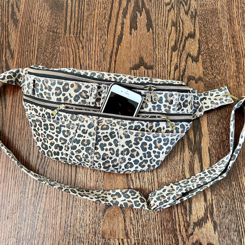 Animal Print Vintage Fanny Pack, Highquality Belt Bag, Repurposed