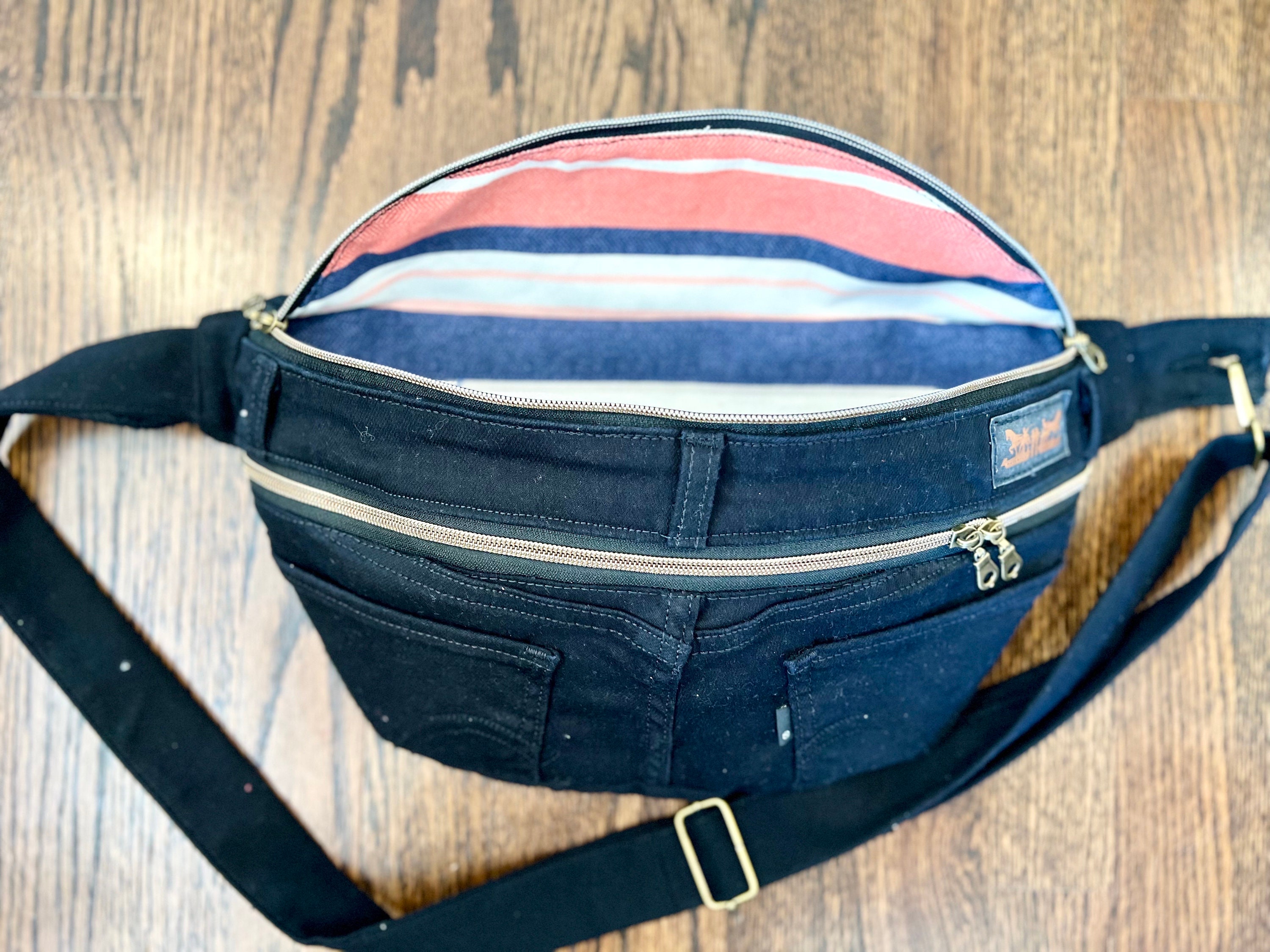 Medium Size Fanny Pack, Highquality, Repurposed From Sturdy Jeans With