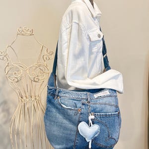 Boho Style Denim Purse | Eco-Friendly Upcycled Jean Handbag, Eco-Friendly Crossbody Bag