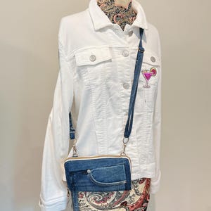 Umweltfreundliche Jeans Geldbörse, Denim Geldbörse, Jeans Armband, Clutch, kleine Jeanstasche, Denim Geldbörse, Jeans Umhängetasche
