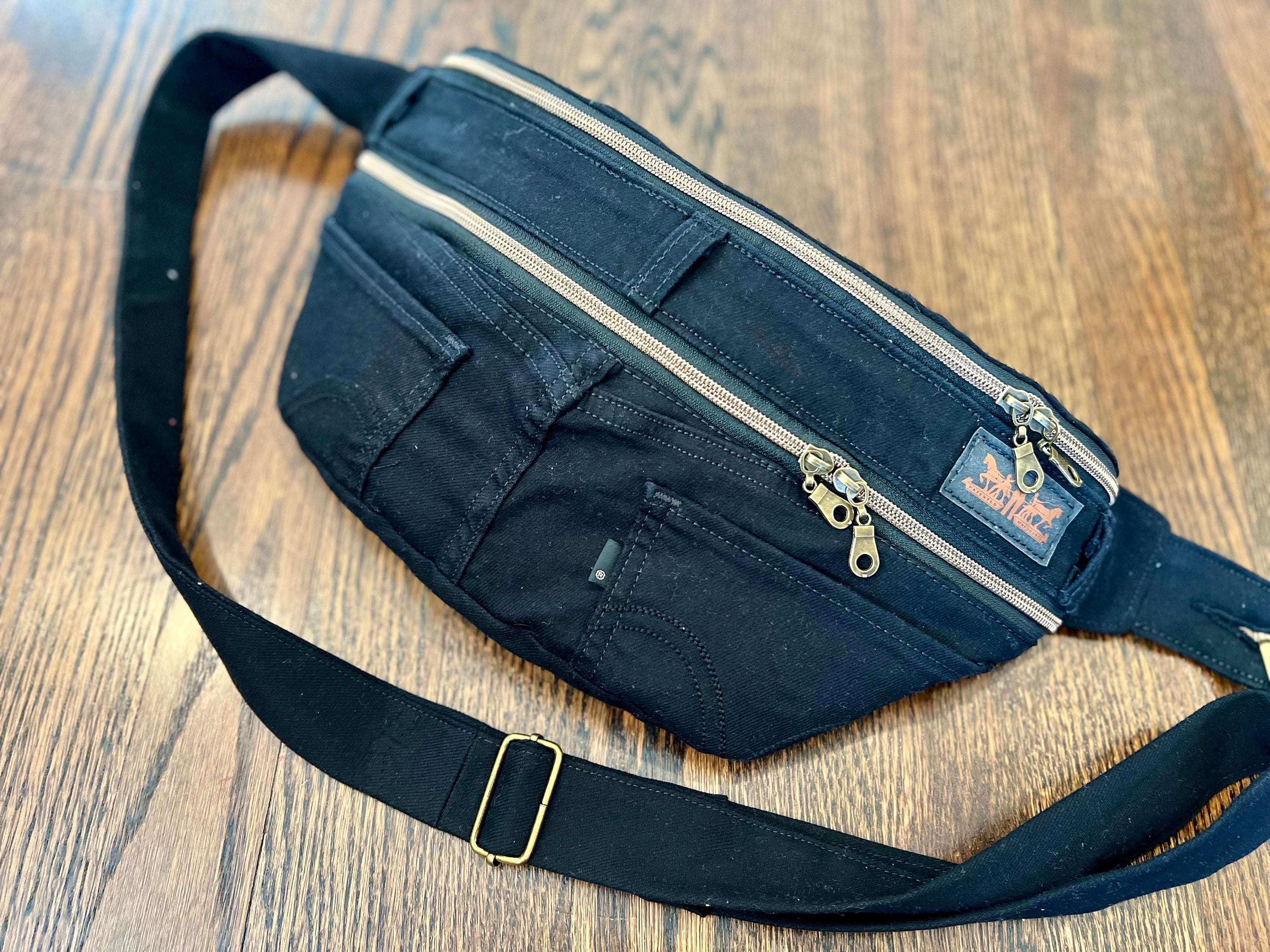 Medium Size Fanny Pack, Highquality, Repurposed From Sturdy Jeans With