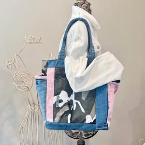 Eco-Friendly Boho Denim Bag – Upcycled Jean Shoulder Purse, Patchwork Denim Handbag