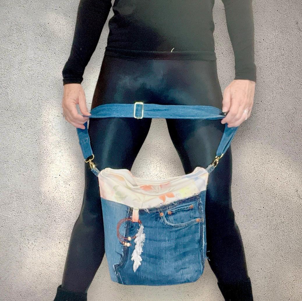 Jean Shoulder Bag, Denim Purse, Small Shopper, Jean Handbag