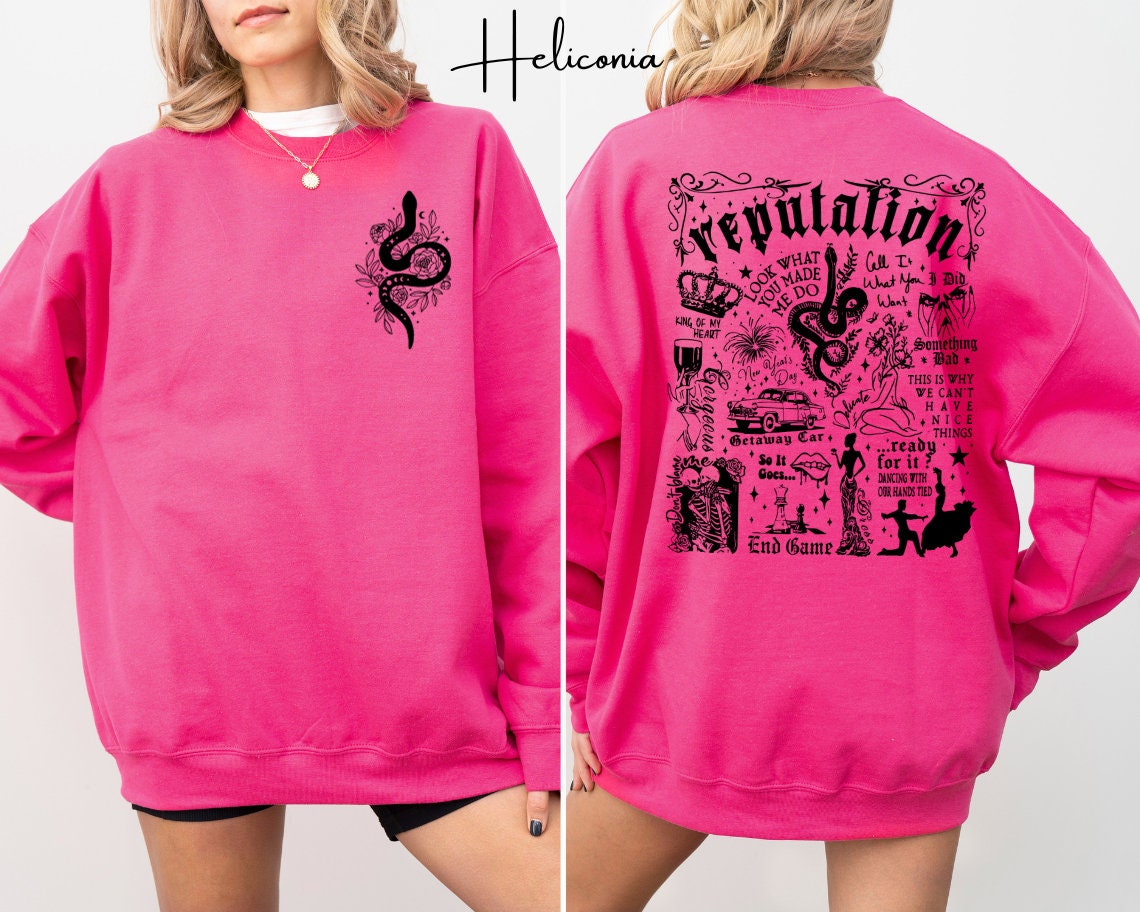 Discover Reputation Two Sided Snake Hoodie, Reputation Era Hoodie