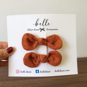 2er Set handgefertigte orange Herbst Candy Haarschleifen, Alligator Clips, Geschenke für Geburtstag Neugeborene, Baby Mädchen Accessoires