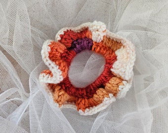 Handmade Crochet Scrunchie - Lesbian Pride Flag Colors