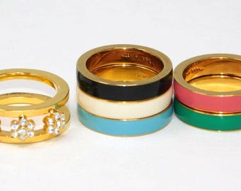 Conjunto de anillos intercambiables de 6 piezas de JOAN RIVERS, estilo vintage, talla 6.25.