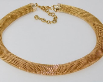 Vintage JOAN RIVERS Gold Tone Mesh Necklace
