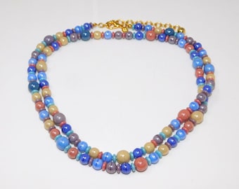 Collar vintage de cuentas de vidrio en tonos pastel de JOAN RIVERS