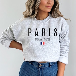 Paris France Sweatshirt, French Sweatshirt, Paris Trip Shirt, Travel to Paris, Paris Gifts, Varsity Crewneck, College Tourist Sweater