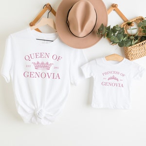 Princess Diaries Mama and Mini Shirt, Queen of Genovia Mom T-shirt, Princess of Genovia Daughter Tee, Princess Mommy and Me Matching Shirts
