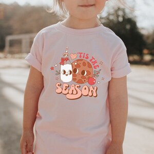 Groovy Kids Christmas Shirt, Toddler Tis the Season T-shirt, Kids Christmas Shirt, Retro Milk and Cookies Tshirt, Winter Holiday Kids Tee