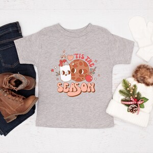 Groovy Kids Christmas Shirt, Toddler Tis the Season T-shirt, Kids Christmas Shirt, Retro Milk and Cookies Tshirt, Winter Holiday Kids Tee