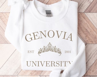 Genovia University Sweatshirt, Princess Diaries Sweatshirt, Genovia Sweater, Y2K Sweatshirt, Sorority Gift, Varsity College Pullover