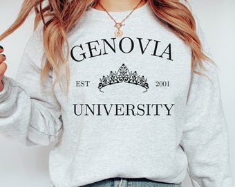 Genovia University Sweatshirt, Princess Diaries Sweatshirt, Genovia Sweater, Y2K Sweatshirt, Sorority Gift, Varsity College Pullover