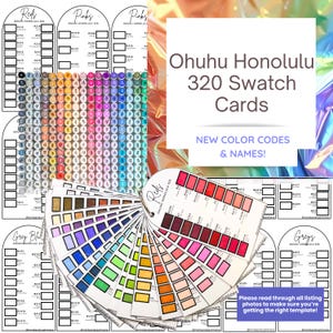 Ohuhu Honolulu 320 Set Swatch Cards Template, NEW Color Codes, PDF