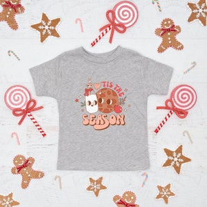 Groovy Kids Christmas Shirt, Toddler Tis the Season T-shirt, Kids Christmas Shirt, Retro Milk and Cookies Tshirt, Winter Holiday Kids Tee
