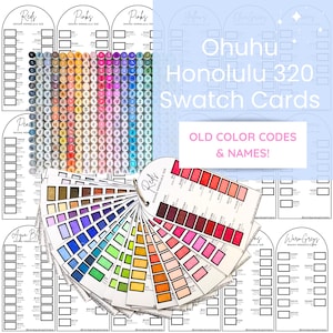 Ohuhu Honolulu 320 Set Swatch Cards Template, OLD Color Codes, PDF Instant Download, Alcohol Marker Coloring DIY Organized Color Chart