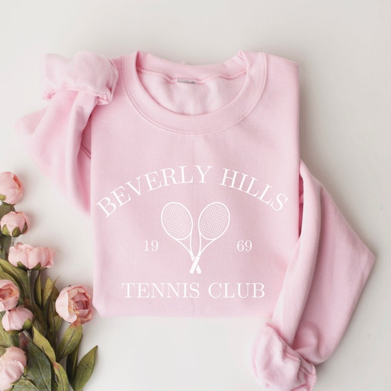 Beverly Hills Tennis Club Sweatshirt, California Sweater, Beach Sweatshirt, Athletic Sweater, Summer Swimsuit Coverup, Tennis Gift