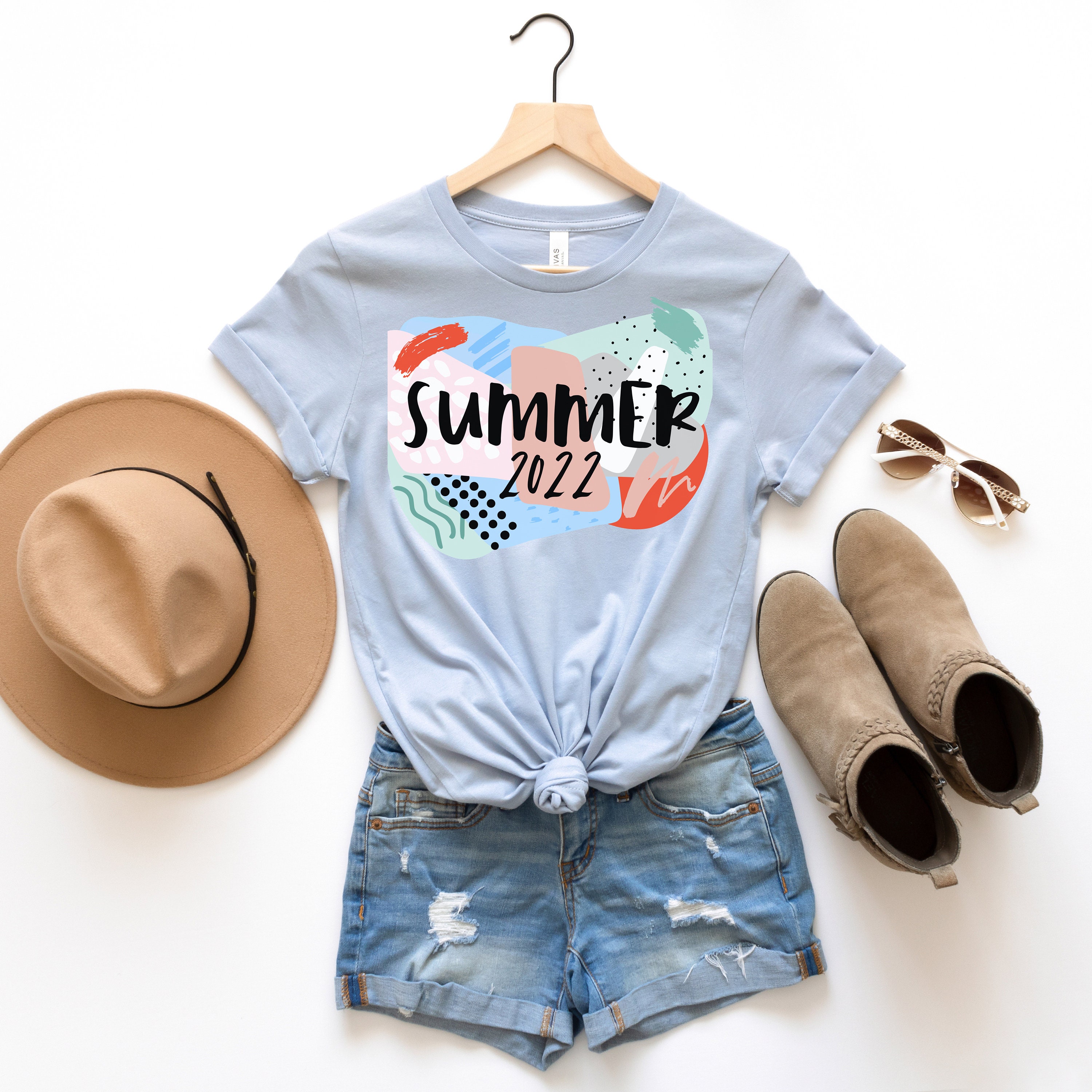 Light Blue Abstract Summer 2022 Shirt Summer Break T-shirt - Etsy