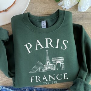 Paris France Sweatshirt, Eiffel Tower Sweater, Paris Trip Shirt, Travel to Paris, Paris Gifts, Varsity Crewneck, College Tourist Sweatshirt