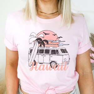 Hawaii Shirt, Beach T-shirt, Beach Van Shirt, Oahu Tshirt, Maui T-shirt, Honolulu Shirt, Hawaii Vacation Gift, Retro Surf Tee, Beach Bum Top