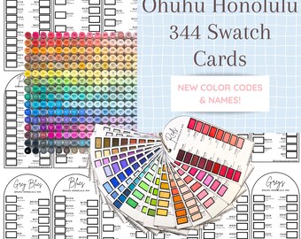 Ohuhu Honolulu 344 Swatch Cards Template, PDF Instant Digital
