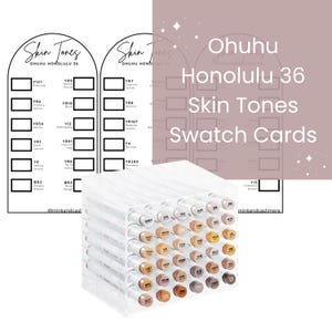 Modelo de cartão de amostra de 36 tons de pele Ohuhu Honolulu, download instantâneo em PDF, cartões para colorir com marcador de álcool, paleta de cores organizada faça você mesmo