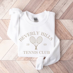Beverly Hills Tennis Club Sweatshirt, California Sweater, Beach Sweatshirt, Athletic Sweater, Summer Swimsuit Coverup, Tennis Gift