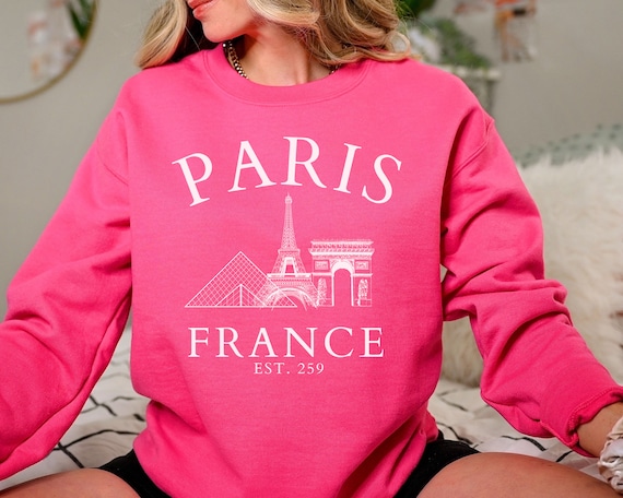 Paris France Sweatshirt, Eiffel Tower Sweater, Paris Trip Shirt, Travel to Paris, Paris Gifts, Varsity Crewneck, College Tourist Sweatshirt
