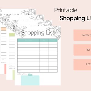 Printable Shopping List - Etsy