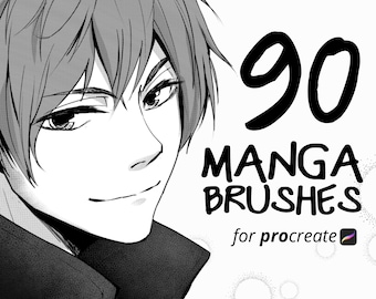 Manga Studio: 90 Procreate Manga-Pinsel, einschließlich Procreate-Pinsel für Skizzen, Tinte, Laub, Halbton, Muster und vieles mehr!