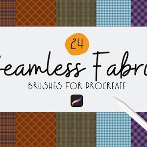 Seamless Fabric Pattern Brushes for Procreate | Seamless Plaid, Checker, Tartan, Lace