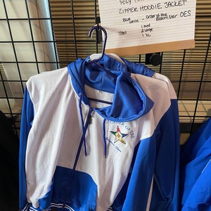 Blue and White Full Zip up Hoodie