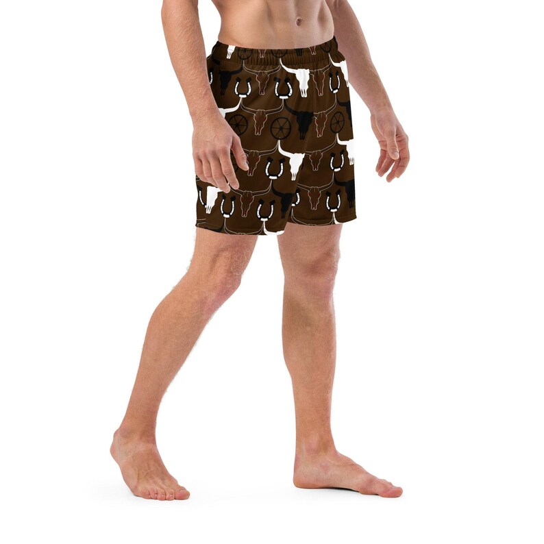 Cowboy Men's Swim Trunks, Desert Swim Trunks, Western Swim Trunks, Men's Western Swim Shorts, Men's Swim Wear Shorts, Unique Gifts For Men