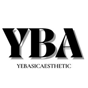 the text "YBA YBASICAESTHETIC" in a large, bold font.
