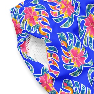 Tropisch gerecyclede zwembroek voor heren, zwemkleding tropische vakantiestof, unieke cadeaus voor heren shorts, zwembroek zomer